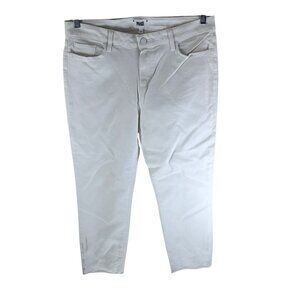 Paige Womens Skyline Skinny Crop Jeans Mid Rise Crisp White Denim 32